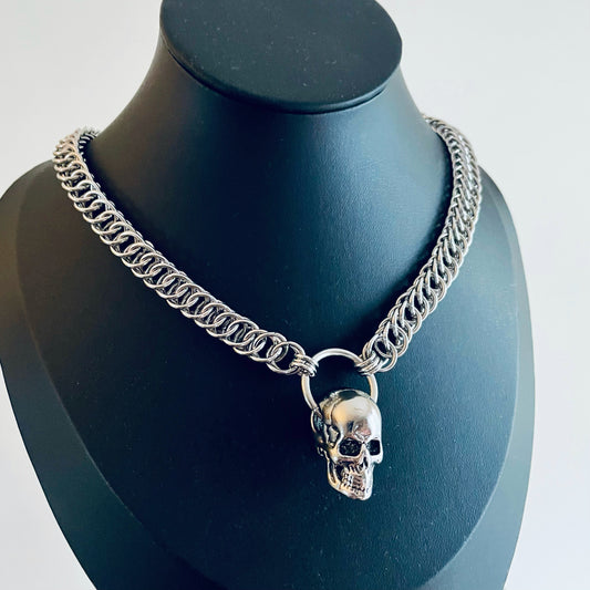 Skull & Stainless Steel Half Persian Necklace